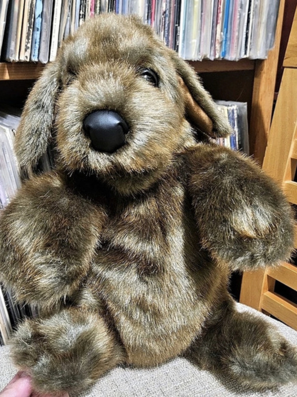 Folkmanis Sitting Dog Hand Puppet Brown